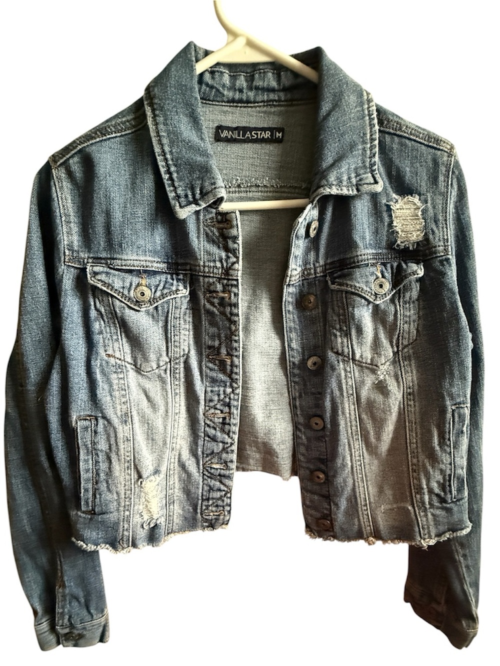 Y2K Cropped Denim Jacket by Vanilla Star size M